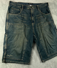 Bermuda Sean John Vintage Joelho Duplo Longa Denim Carpinteiro Masculina 40 Baggy Antiga Lavagem 14" comprar usado  Enviando para Brazil