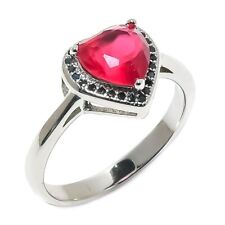 Anel de prata esterlina 925 rubi vermelho caxemira, pedra preciosa espinélio tamanho 9 comprar usado  Enviando para Brazil