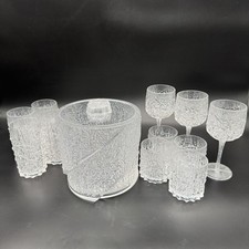 Usado, Balde de gelo e copos modernos de acrílico texturizado transparente Lucite meados do século. comprar usado  Enviando para Brazil
