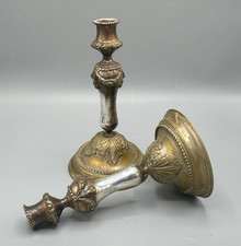 Paire bougeoirs bronze d'occasion Paire bougeoirs bronze d'occasion  Theix