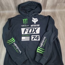 Moletom com capuz Fox Racing x Monster Energy Josh Cartwright 74 Pro Circuit masculino GG preto comprar usado  Enviando para Brazil