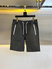 Bermuda esportiva masculina de algodão Brunello Cucinelli bolso zíper calça cinza comprar usado  Enviando para Brazil