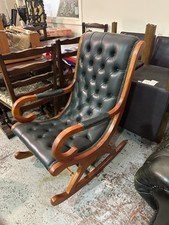 Green leather chesterfield for sale  PRESTON