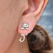 Retro Silver Lovely Frog Cat Animal Ear Earrings Stud Women Ethnic Jewelry Gifts na sprzedaż  Wysyłka do Poland