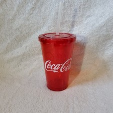 Copo de plástico Gibson Coca-Cola parede dupla vermelho com tampa e palha 23 oz comprar usado  Enviando para Brazil
