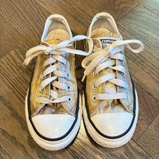 Tênis Converse infantil tamanho 12 dourado mica Chuck Taylor All Star parte superior baixa cintilante comprar usado  Enviando para Brazil