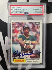 1984 Topps Rickey Henderson #2 autógrafo assinado PSA DNA CERTIFICADO DE AUTENTICIDADE A's 10 grau automático! comprar usado 1984 Topps Rickey Henderson #2 autógrafo assinado PSA DNA CERTIFICADO DE AUTENTICIDADE A's 10 grau automático! comprar usado  Enviando para Brazil