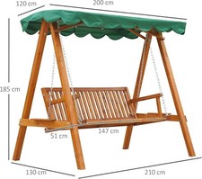 Outsunny seater wooden for sale  NUNEATON