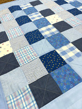 Colcha de bebê feita à mão azul patchwork berço roupa de cama carros caminhões 40 x 40 NOVO comprar usado  Enviando para Brazil