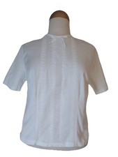 Blusa de manga curta vintage original qualidade suíça minicare branca com zíper nas costas ilhós  comprar usado  Enviando para Brazil