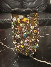 Vaso de vidro colorido Millefiori estilo Murano soprado à mão retrô meados do século comprar usado  Enviando para Brazil