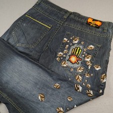 Jeans masculino Miskeen Originals 36x34 bordado folgado perna larga Y2K vintage hip hop, usado comprar usado  Enviando para Brazil