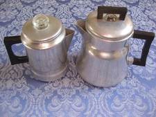 2 panelas de café retrô 6 xícaras #3006 Wear Ever e 5 xícaras Comet fogão de alumínio comprar usado  Enviando para Brazil