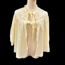 Jaqueta de cama vintage tamanho S Sans Souci amarela babydoll mangas folhadas acabamento em renda comprar usado  Enviando para Brazil