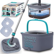 TRUE & TIDY CLEAN SPIN MOP & BUCKET SYSTEM TRUE - 11,8 x 11,8 x 7,28 polegadas - cinza comprar usado  Enviando para Brazil