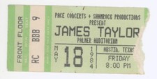 Bilhete raro James Taylor 18/05/84 Austin Palmer Auditorium concerto comprar usado  Enviando para Brazil