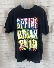 NOVA Camiseta Estilo Surf Preta e Neon XL Spring Break 2013 Gráfica Destin Beach FL comprar usado  Enviando para Brazil