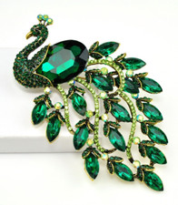 Large peacock brooches for sale  San Diego