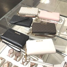 Michael Kors Damskie płaskie etui na telefon Nadgarstek Zamek błyskawiczny wokół portfela Etui na karty kredytowe na sprzedaż  Wysyłka do Poland