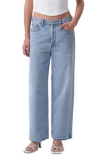 Calça jeans AGOLDE feminina cintura baixa folgada vazia leve índigo tamanho 30 $208 NOVO comprar usado  Enviando para Brazil