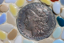 Placa de azulejo vintage colorida em mosaico com dólar Morgan 1881 comprar usado  Enviando para Brazil