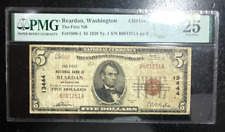 1929 TY 1 MONEDA NACIONAL DE $5 "REARDAN WASHINGTON" CH#13444 PMG 25 ~BUEN BILLETE~ segunda mano  Embacar hacia Argentina