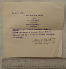 1931 signed receipt for sale  STOKE-ON-TRENT