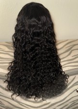 Linda, 26 Polegadas, Onda de Água, 1B Jet Black, 100% Cabelo Humano, Frente de Renda, Peruca comprar usado  Enviando para Brazil