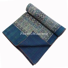 Colcha indiana Kantha 100% algodão Bloco de mão Handmade cobertor King Size Bedsheet comprar usado  Enviando para Brazil