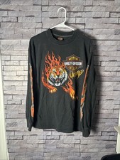 Vintage Harley Davidson Untamed Flame Tiger Tamanho G Ponto Único Reimpressão Manga Longa comprar usado  Enviando para Brazil