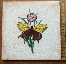 Telha borboleta antiga da década de 1920 BONNA WESSEL-WERK AG pintada à mão policromada Alemanha comprar usado  Enviando para Brazil