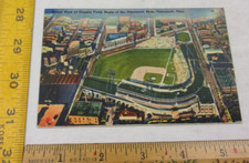 Cartão postal de beisebol de linho Crosley Field jogo de visão aérea Cincinnati Reds 1930-40s, usado comprar usado  Enviando para Brazil