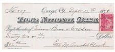 Cheque de 1898, Tioga National Bank, Owego, Nova York, To Sisson Bros. & Welden comprar usado  Enviando para Brazil
