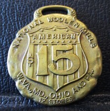 National Woolen Mills $15 American 12 Store Relógio Fob Publicidade Whitehead Hoag comprar usado  Enviando para Brazil