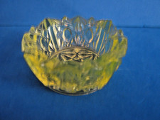 BOTÃO AMARELO REDONDO E ESTRELA PADRÃO VIDRO ADEGA DE SAL ABERTA, FABRICANTE DESCONHECIDO, c1890, usado comprar usado  Enviando para Brazil