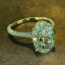 Usado, Anel de noivado vintage antigo de diamante criado em laboratório Art Deco 4,1 quilates ouro 14K FN comprar usado  Enviando para Brazil