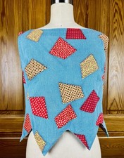 Usado, Blusa cropped vintage anos 50 palhaço patchwork bainha zig zag algodão - pinup rockabilly XS/S comprar usado  Enviando para Brazil