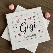 100 peças guardanapos brancos personalizados - Texto personalizado | Casamento, festa, evento | Tecido comprar usado  Enviando para Brazil