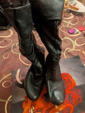 Botas de equitação Forever tamanho 9 preto camurça sintética salto alto joelho 2 baldes zíper lateral comprar usado  Enviando para Brazil
