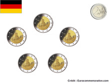 Lot 5 x 2€ Euros Comémmorative Allemagne 2022 Lander - Wartburg - 5 Ateliers, usado comprar usado  Enviando para Brazil