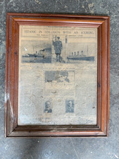 Titanic newspaper frame for sale  OLNEY