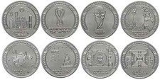 CONJUNTO DE MOEDAS Qatar 8 peças, 1 Riyal 2022, Copa do Mundo FIFA, comemorativa comprar usado  Enviando para Brazil