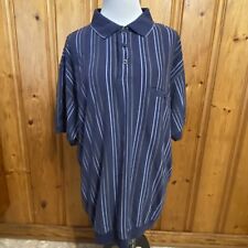 Camisa polo masculina listrada azul vintage Harbor Bay manga curta tamanho 2X grande, usado comprar usado  Enviando para Brazil