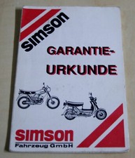 Garantieheft simson gmbh gebraucht kaufen  Sangerhausen