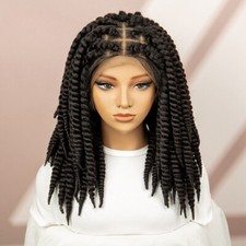 Peruca trançada torcida feminina sintética renda completa perucas de crochê peruca de cabelo trança bob comprar usado  Enviando para Brazil