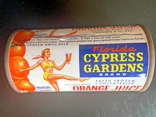 1950 Florida Cypress Gardens marca suco de laranja lata concentrada congelada 6 oz, usado comprar usado  Enviando para Brazil