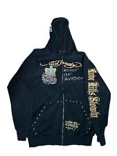 Moletom com capuz extremamente raro vintage Y2K Ed Hardy Christian Audigier New York Bulldog comprar usado  Enviando para Brazil
