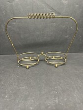 Suporte de vidro vintage para bebidas caddy dourado metal arame rack transportador meados do século MCM comprar usado  Enviando para Brazil