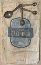 Saco vintage de farinha de bolo Bakers (BANKETMEELBLOM) 10 lb + colheres métricas de medição comprar usado  Enviando para Brazil