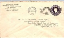 GOLDPATH: PAPELARIA POSTAL DOS EUA 1918 CNICINNATI, OH.CTEEL CO.3C CV803_P28, usado comprar usado  Enviando para Brazil